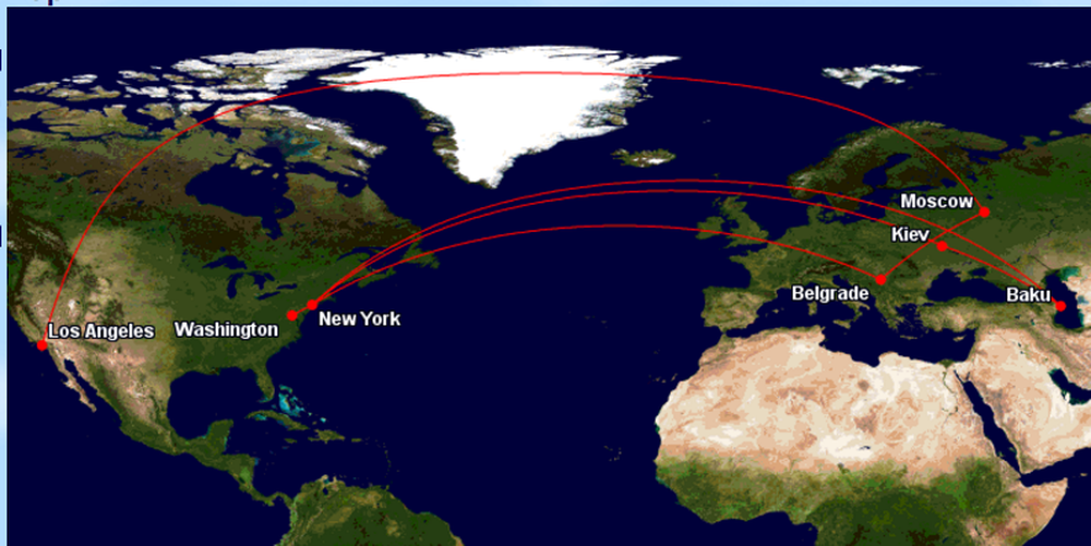 world map flight paths