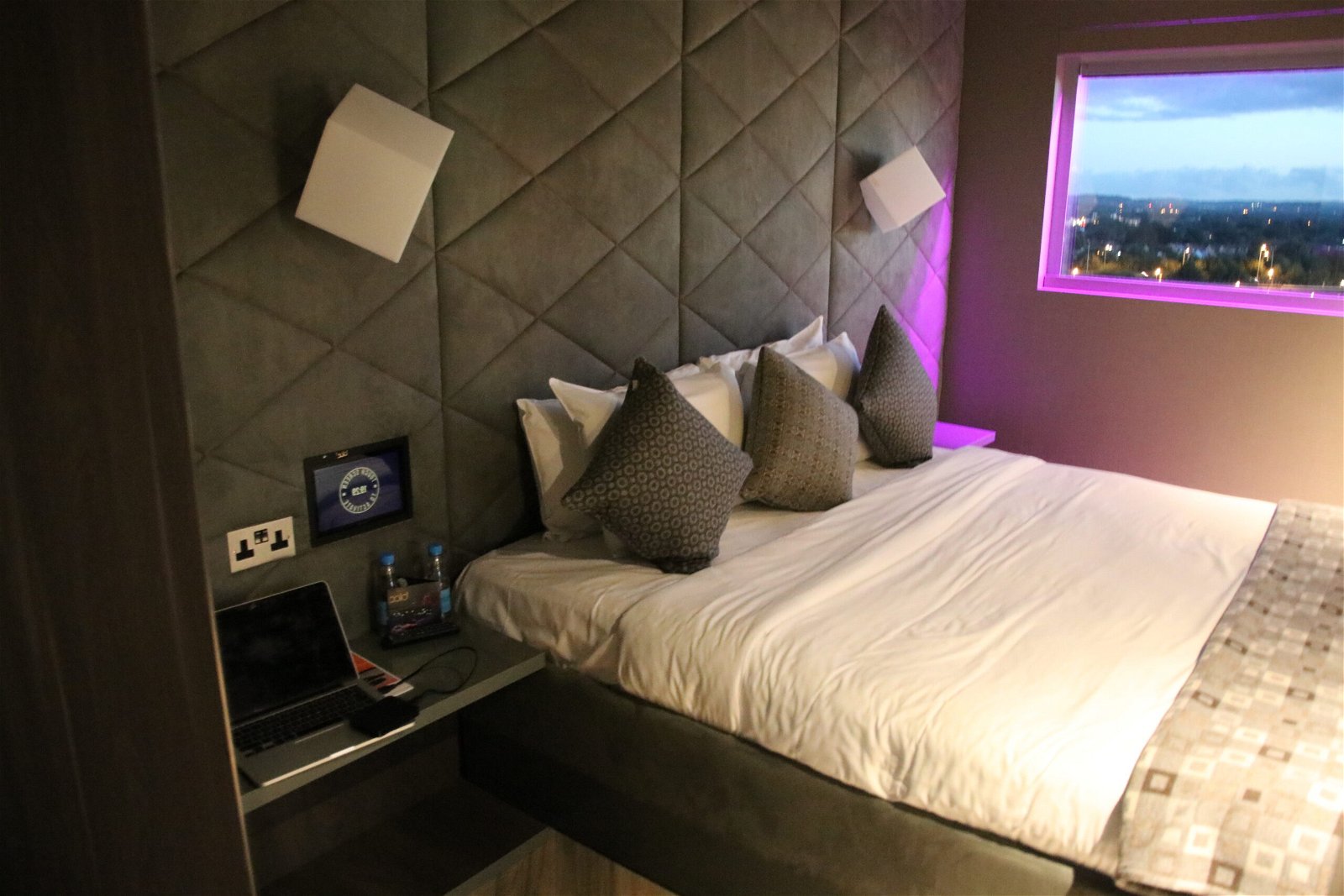 Bloc Hotel Bedroom at night 2