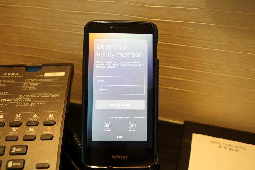 Setting the phone up.