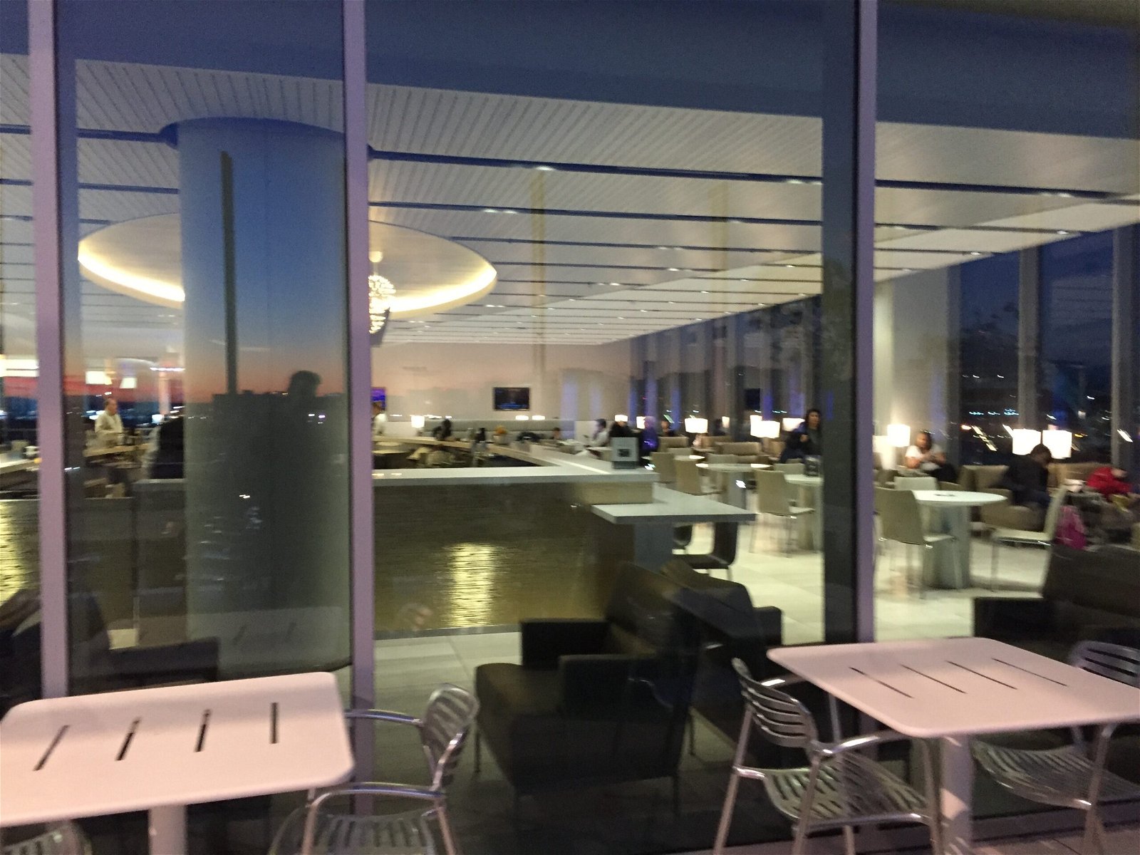Outdoor terrace at United Club LAX
