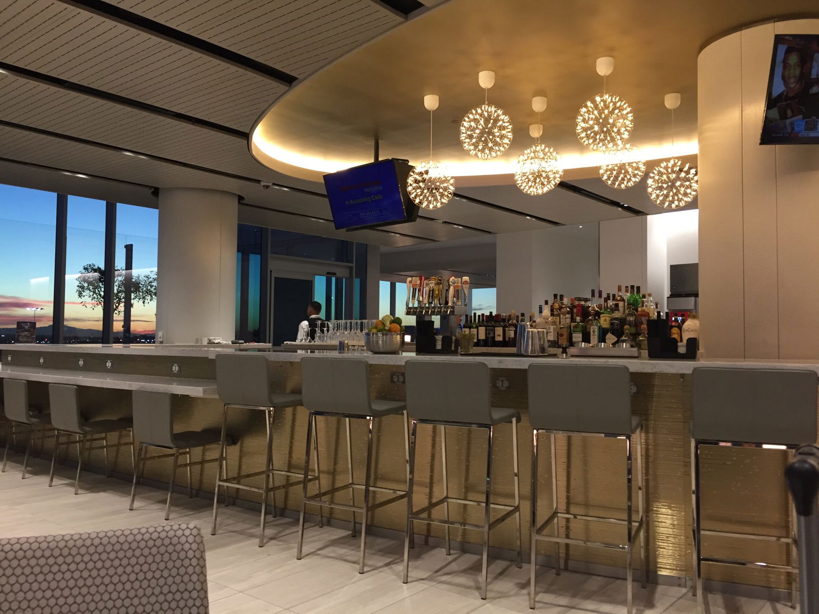 Bar area at United Club LAX