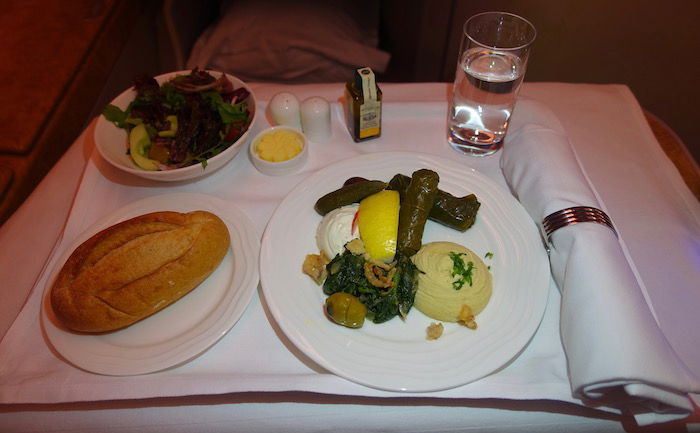 emirates business class a380 food