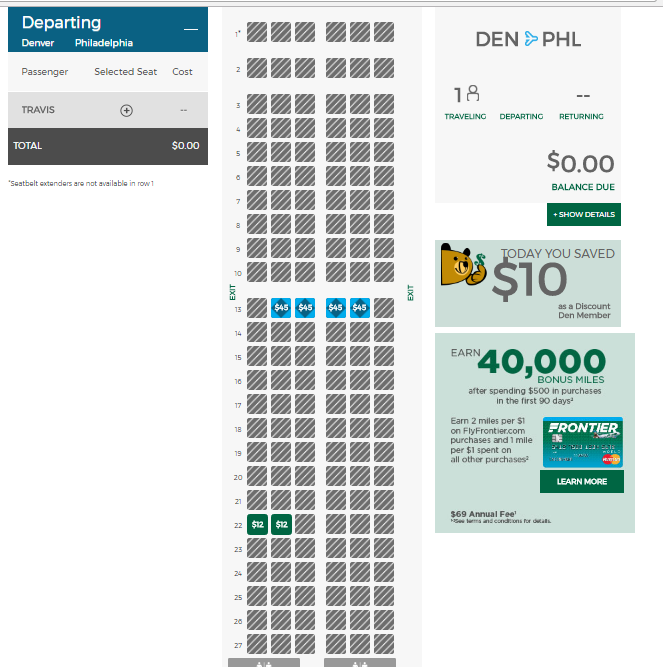 Frontier Flight Seat Map How I Scored The Best Seat On A Frontier Redeye For Free - One Mile At A  Time