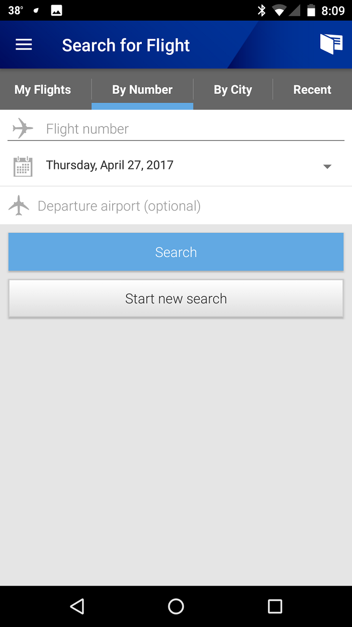 United App Flight Search