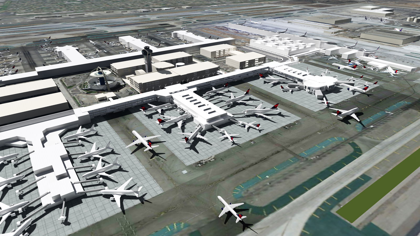 Rendering of the T2/T3 "Sky Way" at LAX, to be complete by mid-2023