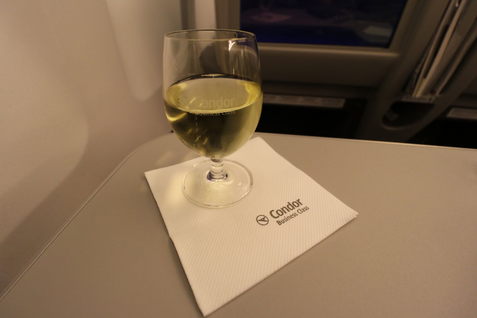 Condor Business Class departure beverage