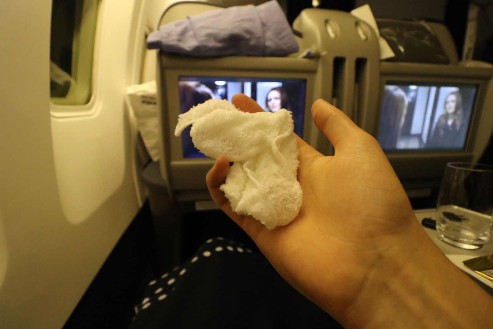 Condor Business Class hot towels