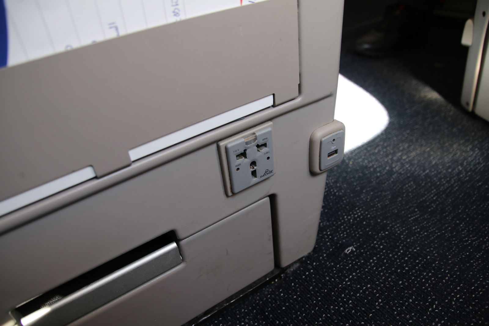 British Airways Club World power ports