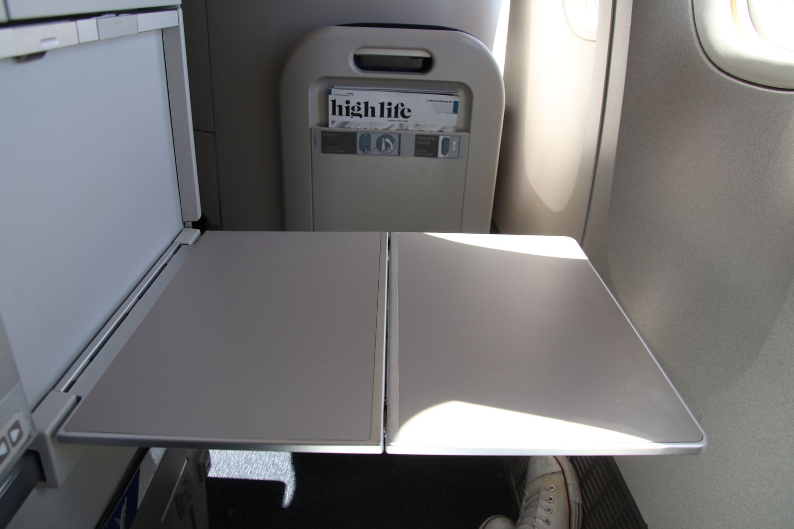 British Airways Club World tray table