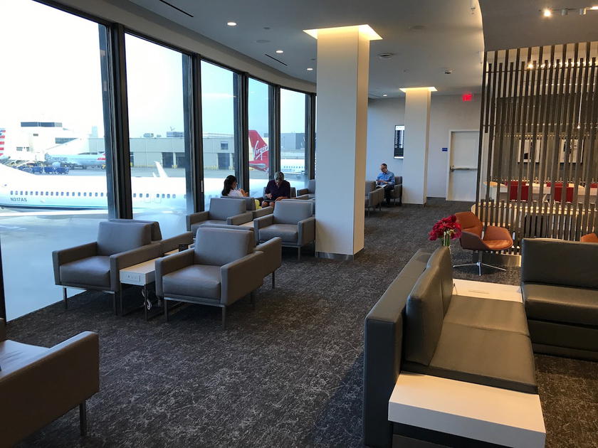 Air Canada Maple Leaf Lounge seating area at Los Angeles International Airport