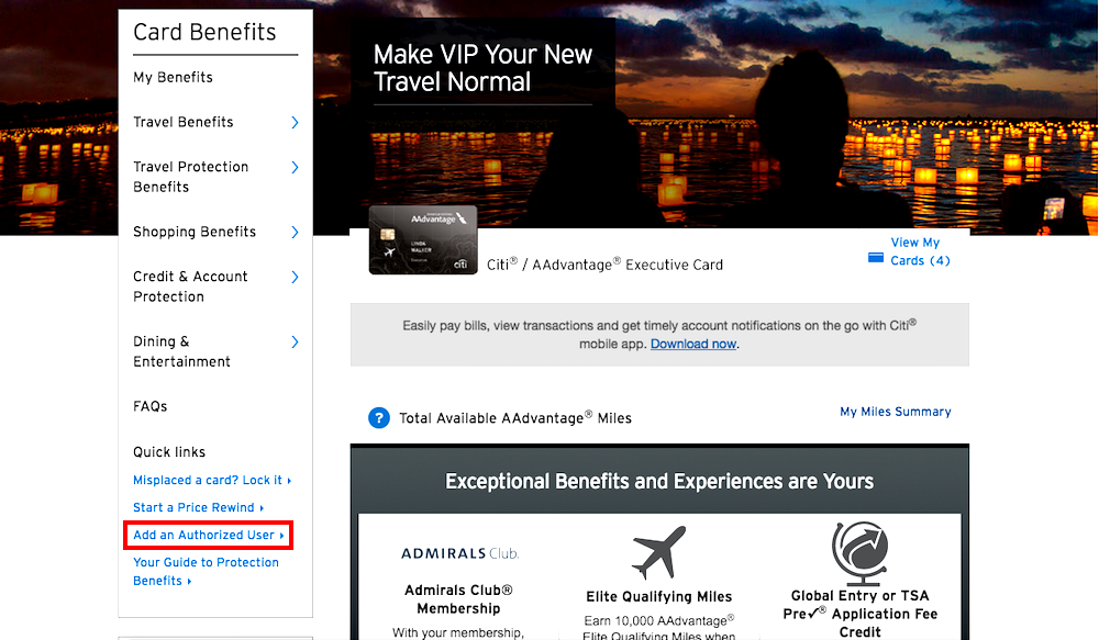 How To Add Authorized Users To The Citi AAdvantage Executive Card One