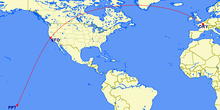 French Bee Route Map French Bee Tickets Are Now On Sale Between San Francisco & Paris/Tahiti -  One Mile At A Time