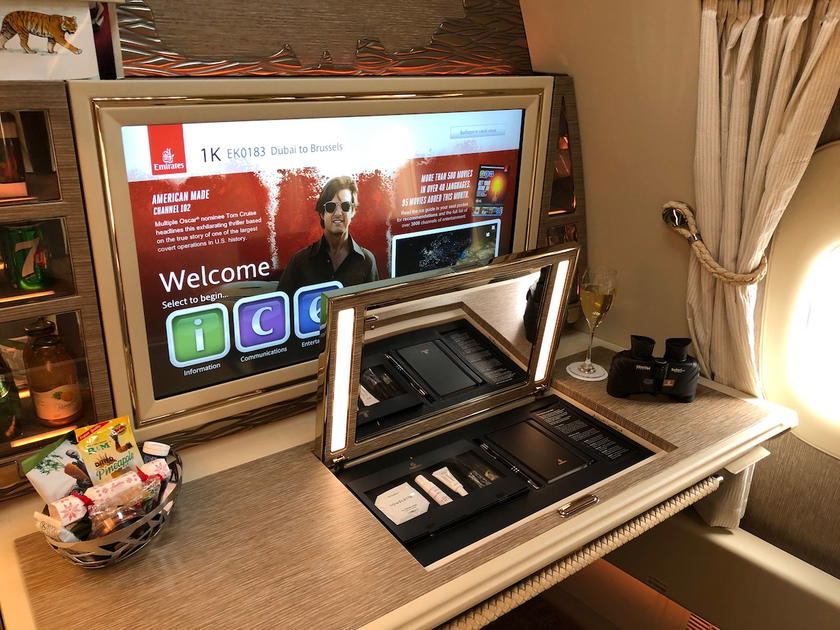 Emirates first class suite cabin