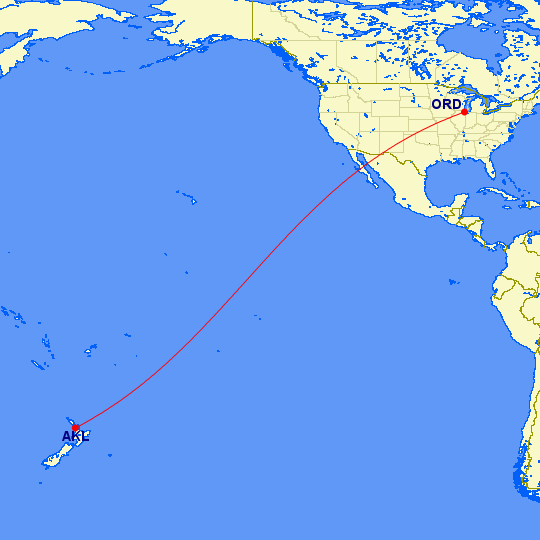 what days does air new zealand fly from chicago to auckland