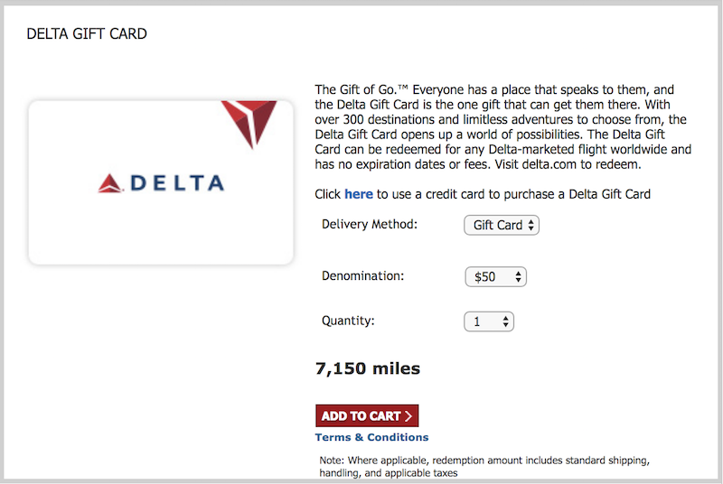 You Can Now Redeem Skymiles For Delta Gift Cards One Mile At A Time