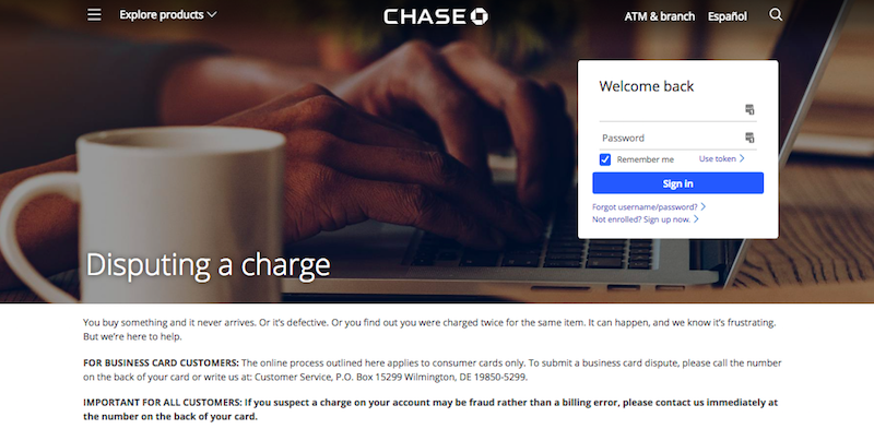 chase dispute charge zelle