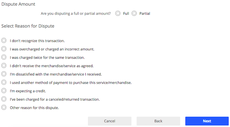 chase dispute charge greater than 6 months ago