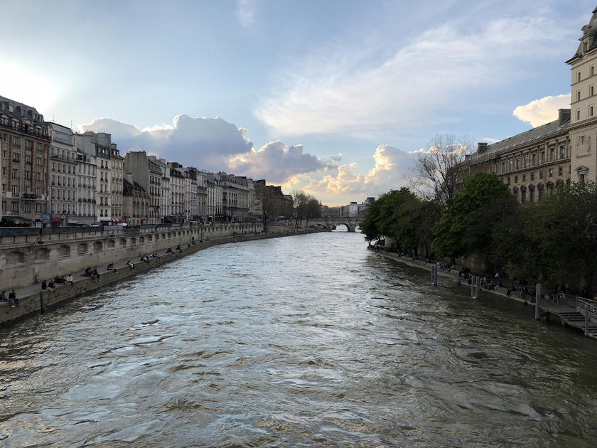 Paris skyline with the Eiffel Tower in the distance