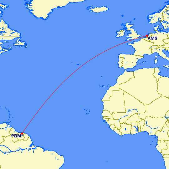 Surinam Airways Route Map Cool: Surinam Airways Replacing A340 With 777 - One Mile At A Time