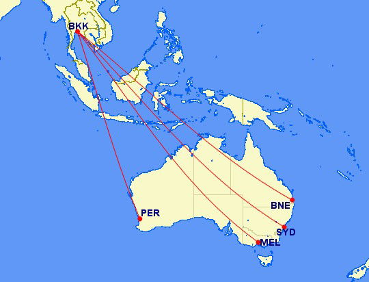 australia to thailand trips