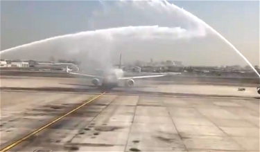 Video: Dubai Airport Water Salute Goes VERY Wrong