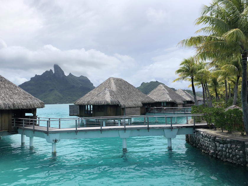 Overwater bungalows at the St. Regis Bora Bora resort