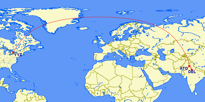 Distance Between Toronto And India Air India Launching Flights To Toronto - One Mile At A Time