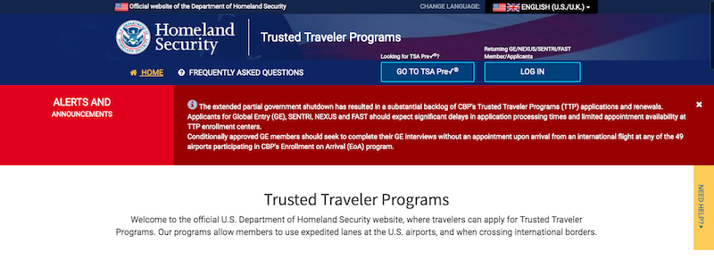 Where can you locate a known traveler number on a Global Entry