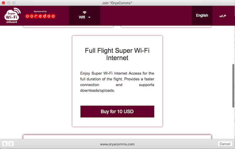 Super wifi qatar airways » Posetke