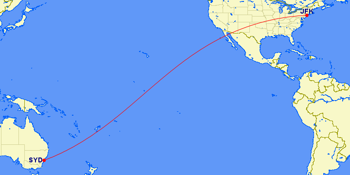 travel time from ny to australia