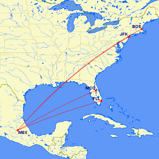 JetBlue Cancels All Flights To Mexico City One Mile at a Time