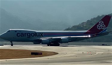 Cargolux 747 Engine Strikes Runway During Rough Landing