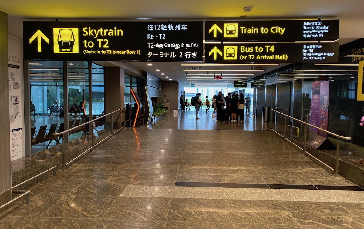 Riding Skytrain from Terminal 3 to Terminal 1, Changi Airport Singapore 