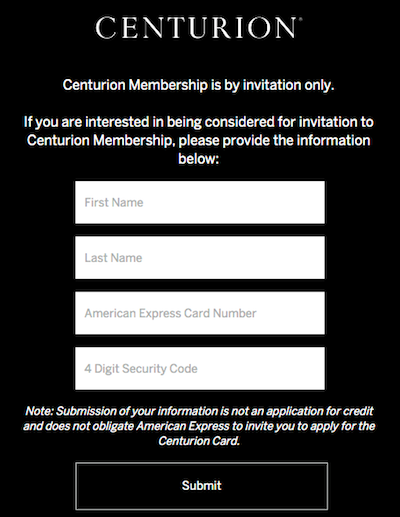 Amex Cardholders Can Request A Centurion Invitation - One Mile at a Time