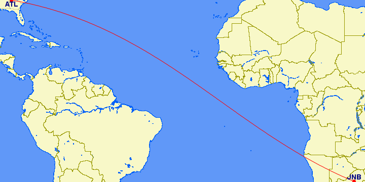 delta airlines flight times map