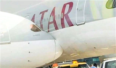 Parked Qatar Airways Planes Collide In Storm