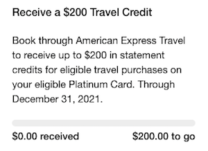 Amex Platinum $200 Amex Travel Credit - One Mile at a Time