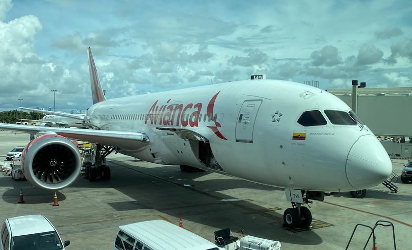 Avianca Boeing 787-8 aircraft on the tarmac