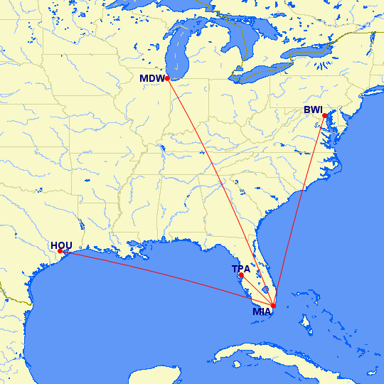 Southwest Airlines Caribbean Map Southwest Airlines Will Start Flying To Miami - One Mile At A Time