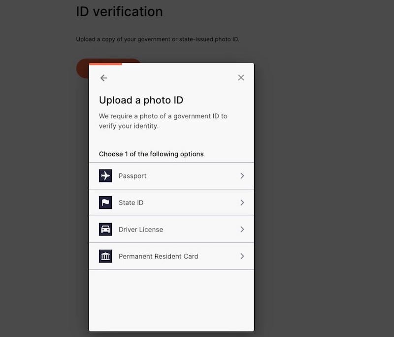 Brex - Upload Photo ID to Verify Identity