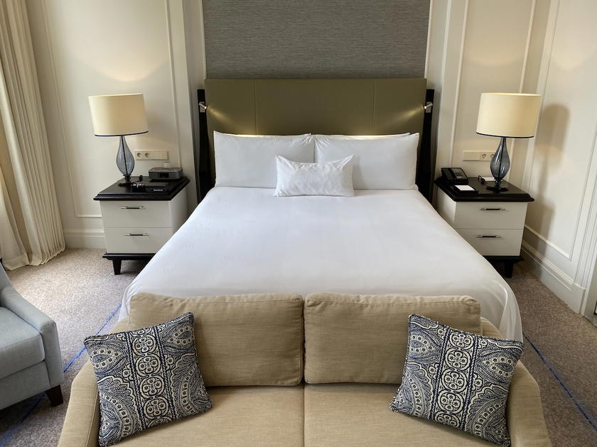 Guest room interior at the Waldorf Astoria Amsterdam