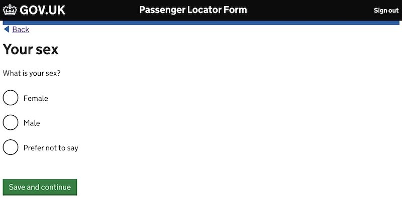 passenger locator form uk gov