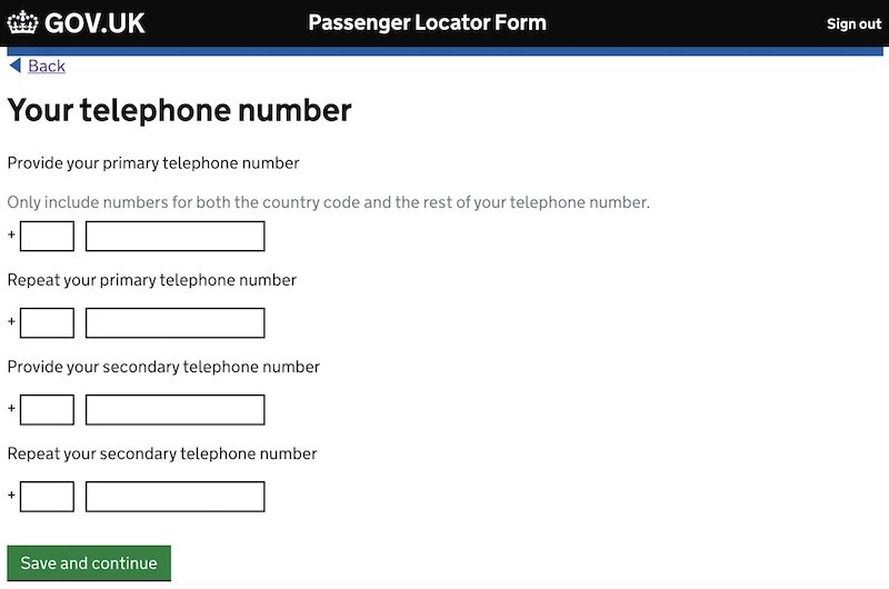 uk passenger locator form