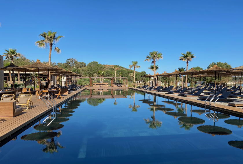 Pool overlooking the beach at Domes Zeen Chania, a Marriott Luxury Collection property