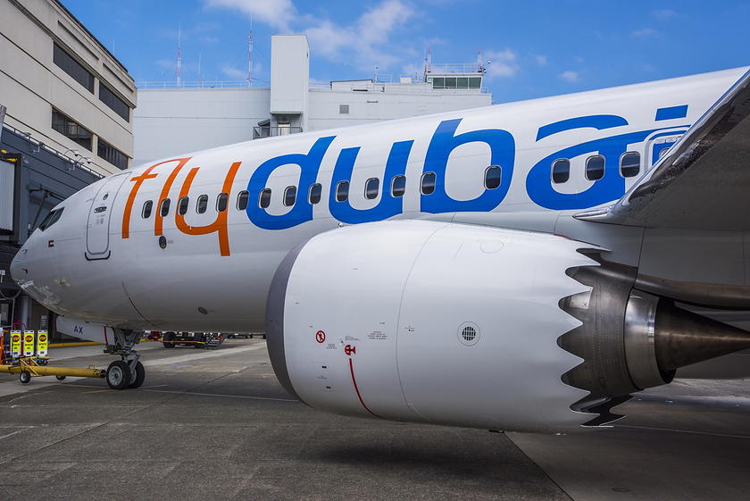 Flydubai Boeing 737 MAX 8 aircraft on the tarmac