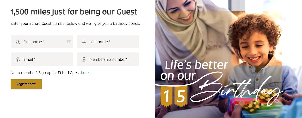Easy: Etihad Guest Offering 1,500 Free Miles - One Mile at a Time