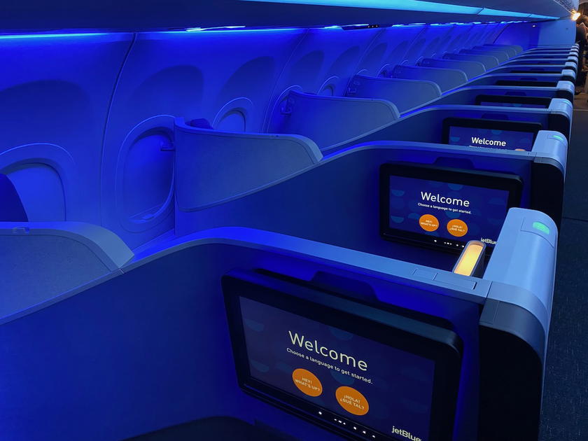 JetBlue Mint business class suite with a lie-flat seat