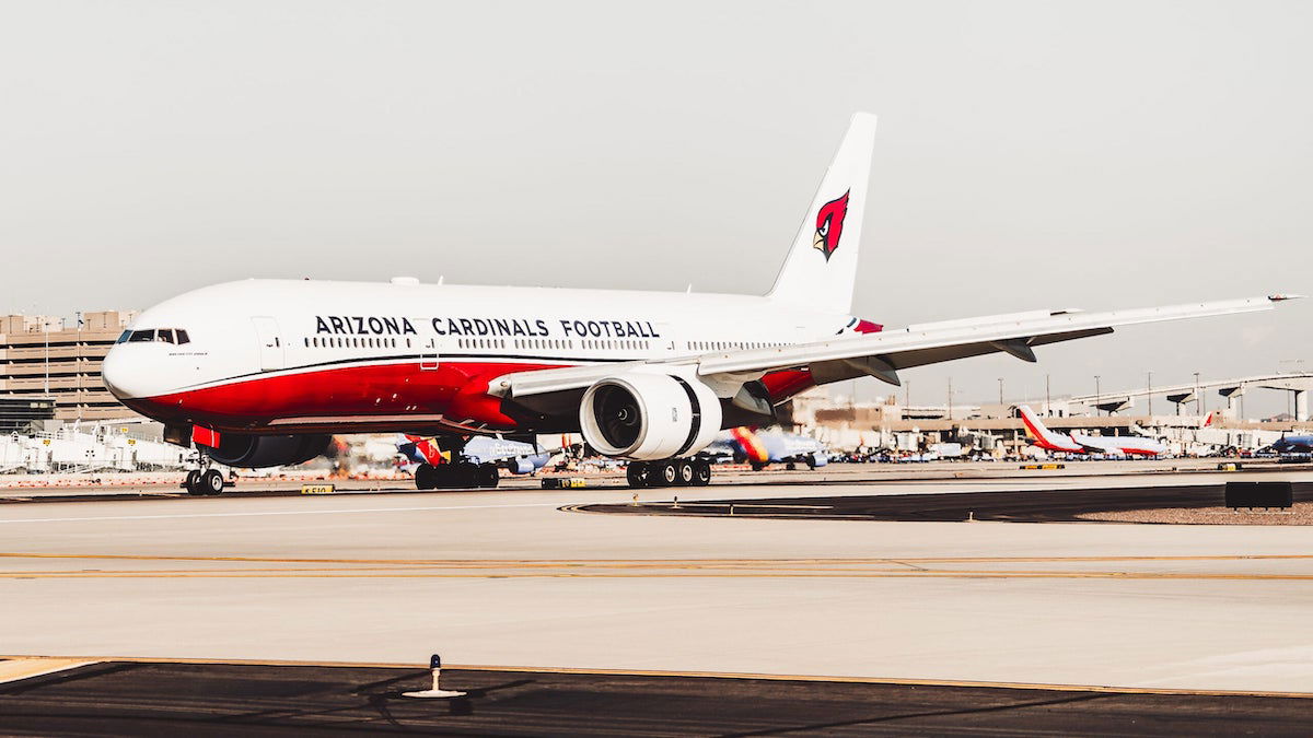 Arizona Cardinals NFL team adds an ex-Delta Boeing 777-200 ER as a