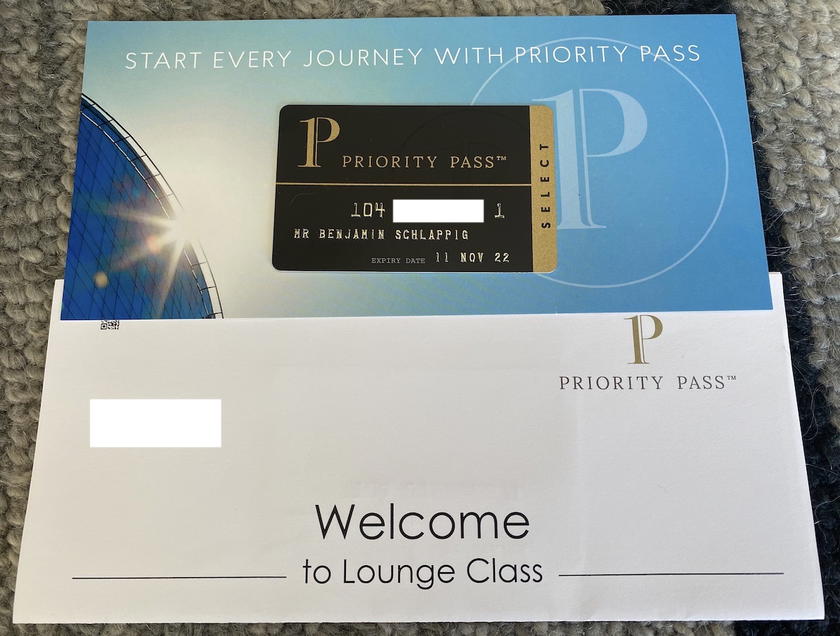 Physical Priority Pass membership card issued with the Capital One Venture X