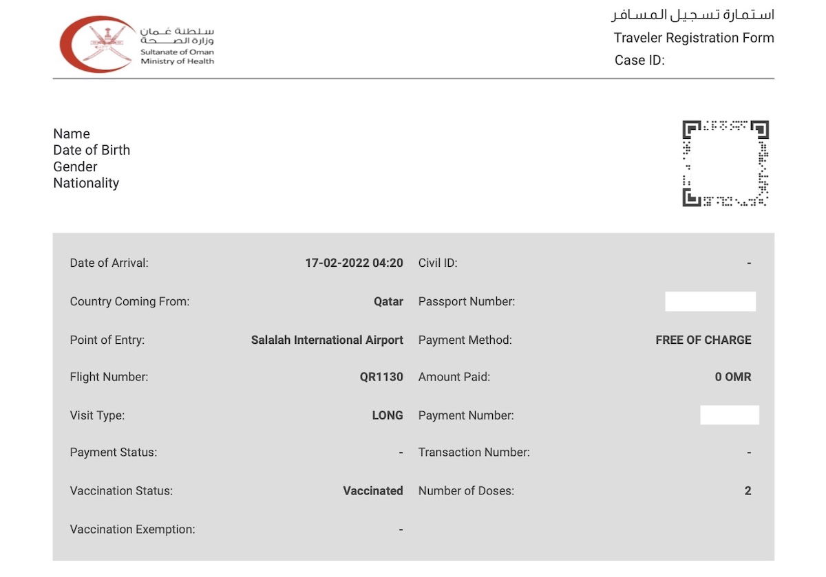 oman travel medical requirements